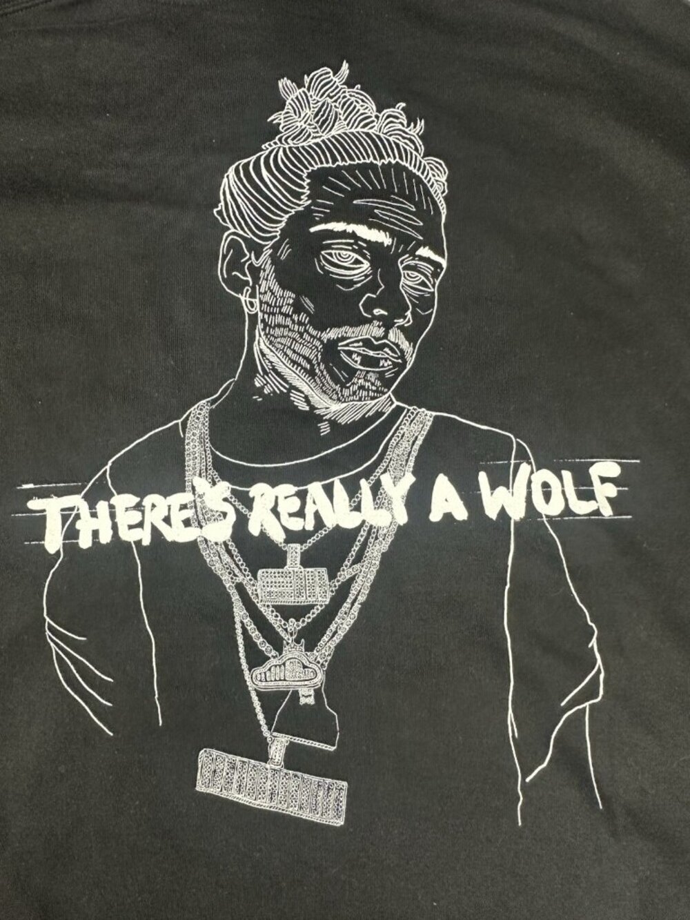 Russ Merch There's Really A Wolf Portrait Hoodie Black Men's XXL Graphic - Picture 12 of 15